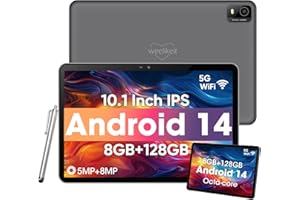 ‎WEELIKEIT Weelikeit Android Tablet, 10 Zoll Tablet mit 1280x800 IPS HD Touchscreen, 8GB RAM+128GB ROM (bis zu 1 TB), 6000 mAh Akku, 5G WiFi 6, Bluetooth 5.0, Dual 5MP+8MP Kamera, tolles Geschenk für Ihre Kinder