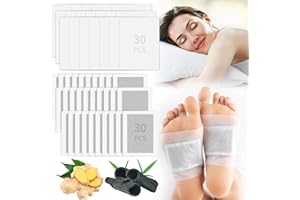 BOWASIN Detox Foot Patches 30 Pcs Detox Foot Pads,Foot Detox Pads to Remove Toxins Deep Cleansing,100% Natural,for Stress Relief,Sleep Aid, Enhance Blood Circulation