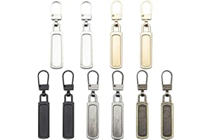 XOKL 10 Pieces Zipper Pull Replacement Metal Zipper Pull Removable Zipper Puller Multicolor Zipper Pulls Zip Puller Replacement for Backpacks, Jeans, Suitcases, Clothes