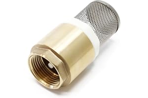 WILTEC Laiton Clapet pied 33,7mm (1") DN25 anti-retour avec crépine d'aspiration en acier inox