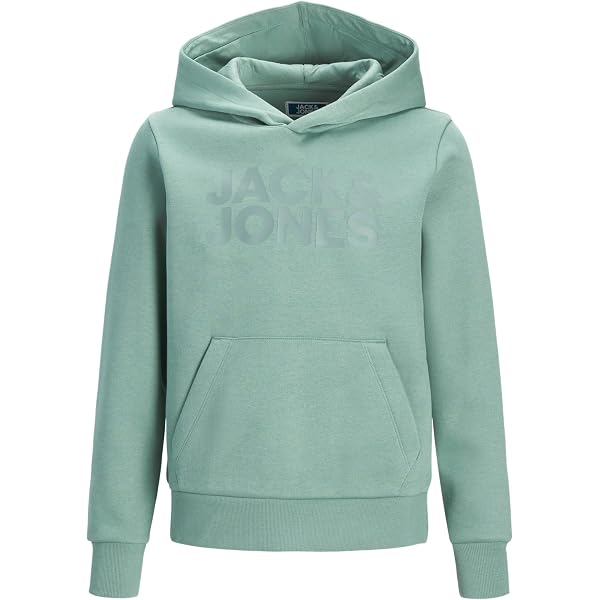 JACK & JONES Felpa Con Cappuccio Stampata Jcotier Per Ragazzi, Autunno, Maniche Lunghe, Taglio Comodo