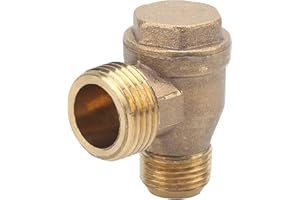HILILAND Valvola unidirezionale a due vie 1/2 * 3/8, valvola unidirezionale interamente in rame per macchine senza olio silenziose, compressore d'aria e accessori per pompa dell'aria