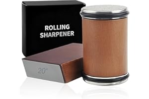 BRISKORE sistema de afilado de cuchillos con ruedas para cocina, kit ofrece afilado de 15 a 20 grados, color madera