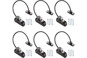 Seatecks 6 Pezzi Cavo Limitatore di Apertura Porta Finestra Finestre per Bambini Window Restrictor Lock Blocco Viti di Sicurezza del di Sicurezza con Chiavi-Nero