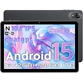 UBDXBD Tablet 10 Pulgadas Android 15 Gris, Gemini AI, 18GB RAM (6+12) 128GB, T30 Octa-Core, Pantalla IPS HD, 6000mAh, WiFi 2.