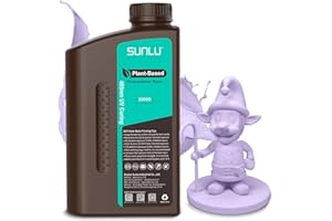 SUNLU 3D Drucker Plant Based Resin, 1KG 405nm UV Geruchsarm Eco Harz für 4K/8K LCD/DLP/SLA Resin 3D Drucker, Umweltfreundlich 3D Druck Harz, Geringe Schrumpfung, Schnell Härtend, Taro Lila 1000g