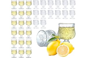 Soopiiso Cordial - Juego de 32 vasos de chupito con tallo, vasos de chupito de tequila, vasos de jerez