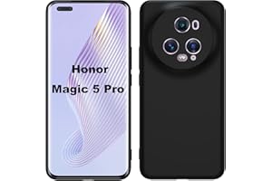 Rojeuinn Hülle für Honor Magic 5 Pro 5G Handyhülle,Soft Matte Schutzhülle Handy Case-Schwarz
