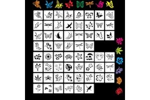 FAMIDIQGO 60 Stück Schablone zum Malen Wiederverwendbare Schablonen Wandschablone DIY Handwerk Vorlage Malschablonen zum Malen auf Holz Wand Home Decor