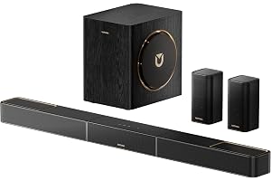 ULTIMEA 5.1.2CH Trådlös TV-soundbar med Dolby Atmos, 530W Surroundljudsystem med Trådlös Subwoofer, GaN-förstärkare, 4K HDR Pass-Through, HDMI eARC, BT 5.4,Skywave X40
