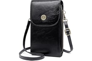 GOUNNU GOUNU damska torba na telefon komórkowy, 3 przegródki, damska portfel RFID z 5 kieszonkami na karty, torba na ramię ze skóry PU