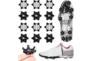 LUXIREMI 12 PCS Golf Shoe Spikes Studs Replacements Tooth Stinger Screw Cleats Fast Twist Metal Thread Easy Install Accessories Provides The Golfer with Traction