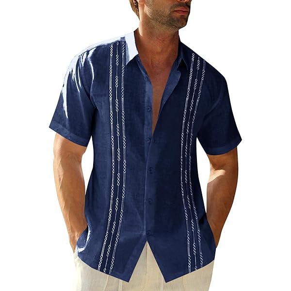JACK & JONES Jortavira EMB Shirt SS Camicia Uomo Manica Corta - Taglio Largo, Colletto Resort Per L'Estate - 2