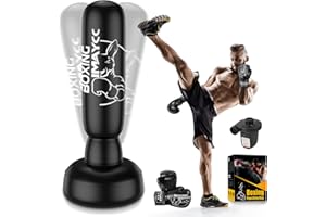 IMAYCC Sacco da boxe in piedi per adulti e giovani, aggiornamento 2025 ispessito, sacco da boxe in PVC da 180 cm, per principianti (uomini e donne), per sacchi da kickboxing per Muay Thai, MMA, allenamento