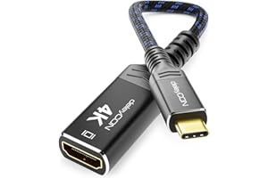 deleyCON Adaptador USB-C a HDMI 4K Aluminio (4K@60Hz Monitor/TV/Proyector) Thunderbolt 3/4, iPhone 17 16 15 Pro Max Air, MacBook, iPad Pro/Air, Galaxy S25 S24 S23, Notebook, Tablet