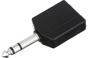 ELECTRODH Adattatore jack maschio stereo 6.3 mm a doppio jack femmina 6.35 mm ST