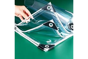 Presenning Vattentät Transparent PVC med Öljetter, 420g/m² Tunga 2x4m