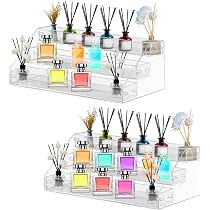 Présentoir Acrylique Transparent 3 étages - Pour Parfums, Décorations - 20 X 8 Cm Par étage - Facile à Monter - Inclus Vis Et Tournevis - 8