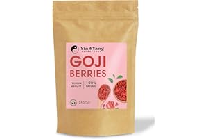 Premium Goji Berries 250g, by Yin & Yang Superfoods. Premium Quality, Delicious Sweet Flavour, 100% Natural, High in Vitamins, Minerals & Antioxidants, Source of Fibre, Vegan