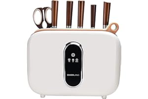 Charmline Smart Set di Taglieri e Coltelli con Supporto, Set Coltelli da Cucina, Con Funzioni di Asciugatura, Sterilizzazione e Disinfezione, Supporto Della Funzione di Temporizzazione Multilivello