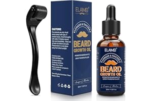 ONZNOZ Olio Per La Crescita Della Barba & Rullo Microneedle Da 0,25 Mm, Kit Premium Per La Crescita Della Barba, Progettato Per La Crescita Della Barba Maschile, Cura Ottimale Della Barba 30 Ml