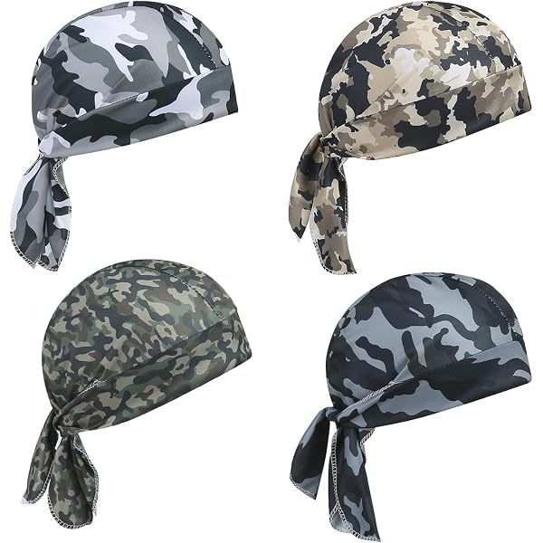 QTORCHE 4 Stück Bandana Set Kopftuch Fahrrad Helm Unterlage Outdoor