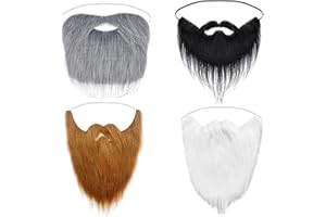 YOUYIKE 4 Piezas Barbas Falsa, Barba de Halloween, Barba Falsa para Fiesta, Divertidas Bigote Festival Fiesta Disfraz y Suministros de Halloween DecoracióN de Fotos Fiesta de MáScaras (4 Colores)