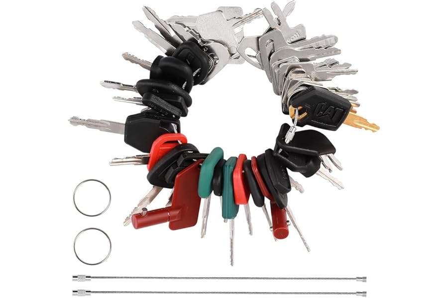 42PCS Ignition starter Key Set, Construction Machine Dumper Keys for Cat JCB Kubota Volvo, Machinery Plants, Dumper, Agricultural, Excavator,Trucks, Graders, Dozers, Backhoes