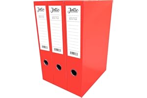 JOTIE Box File with Lock Spring Ring Pull & Catch Glossy Finish 75mm Spine Ideal Document Organiser for Office School Paperwork Storage Foolscap Box Files