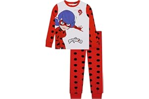 Miraculous Schlafanzug Mädchen | Lady Bug Pyjama Für Kinder | Eng Anliegender Lang Schlafanzüge
