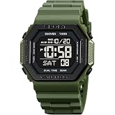 SKMEI Men's Top Brands Digital Mens Watch, Black Dial ABS Case, TPU Rabber Band, Waterproof Electronic WristWatches Fashion P