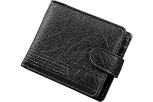 AdiStylinno Portfel męski, skórzany minimalistyczny portfel z kieszenią na monety, duża pojemność, portfel z 7 przegródkami na karty, 2 sloty na gotówkę, 1 kieszeń na zamek błyskawiczny, czarny,