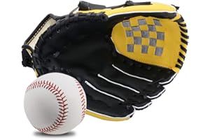 Wonninek Baseball Handschuh Soft Solid PU Leder Verdickungskrug Softballhandschuhe, Softball Handschuhe mit Einem Ball für Kinder Teenager Adult Professional Baseball Mitt Catching