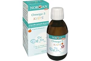 NORSAN Omega 3 FISK 150 ml – Omega 3 bambini con olio di pesce e olio fegato merluzzo – 1.120 mg per dose giornaliera – Fish oil omega 3 con EPA e DHA – Integratori bambini dal gusto piacevole