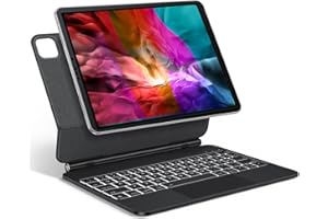 TECURS Etui na klawiaturę do iPad Air 5/4 (2022/2020) i iPad Pro 11 (4. / 3. / 2. / 1. generacji) z gładzikiem, magnetyczna swobodne unoszenie się, lekka przenośna bezprzewodowa klawiatura QWERTZ,