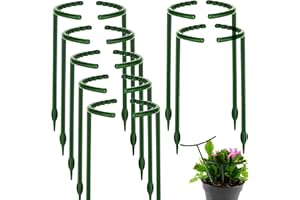 HCLRW Plant Support Plant Stakes Half Round Plant Support Ring Garden Flower Support Plant Support Stakes For Tomato, Hydrangea, Indoor Plants, 14 packs 6.3" Wide X 10.3" High