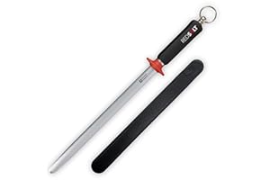REDSALT® Premium fusil à aiguiser 30cm ovale micro-fin saphir pour couteaux de haute qualité | HRC 65 acier chrome vanadium Made in Germany | Aiguiseur professionnel, manche ergonomique