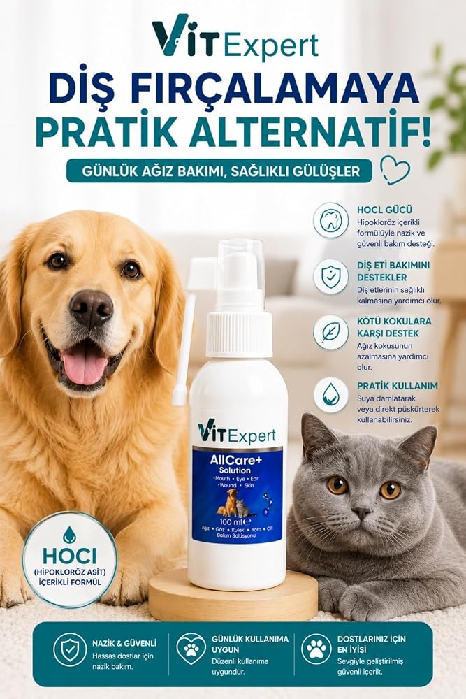 Vitexpert Kedi ve Köpek Ağız ve Diş Bakım Spreyi 100 ml | Paket içeriği: 100 ml.