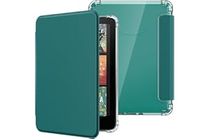 MoKo Funda para 7" Kindle Paperwhite 12th Generation 2024&Kindle Colorsoft Signature Edition, Cubierta Ultra Delgada Estuche Carcasa TPU Transparente Trasera Auto Activación/Reposo, Verde Jade