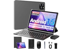 BEYNIVAN Tablet 11 Pollici Android 15 Tablet in Offerta con 4G LTE/5G WiFi, 36GB RAM+256GB ROM,9580mAh,Foto AI 16MP+8MP,Face ID/GPS/BT 5.0/TÜV,tablets con Tastiera,Grigio