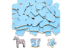 Tutamaz Lot de carreaux de mosaïque carrés en céramique pour travaux manuels, projets de mosaïque, petits carreaux de mosaïque pour salle de bain, cuisine, décoration de maison, vases, tasses