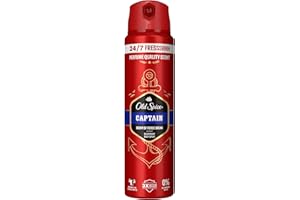 ‎OLD SPICE Old Spice Captain Deospray für Männer 150 ml, 24/7 Frischhh bei täglicher Anwendung, lang anhaltender Duft in Parfümqualität, Schutz vor Gerüchen, Ohne Aluminiumsalze, unsichtbar auf Schwarz und Weiß