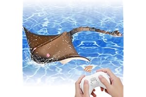 Auniq Remote Control Boat Electric Devilfish Boat Toy, 2.4G RC Boat Kids Electric Boat Toy Swimming Pool Toys High Simulation Devilfish Toy for Pool Bathroom and Lakes, Water Toy Gift for Boys Girls