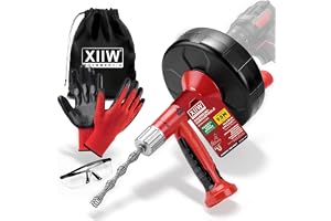 XIIW Rörrengöringsspiral med borradapter - Ø12mm 9.5M flexibel avloppsspiral mot stopp - 2-i-1 manuell/elektrisk Avloppsrensa