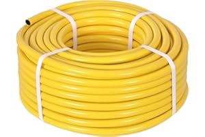 TW WHOLESALE & SUPERSTORE TW Wholesale 50 Metre Yellow Garden Hose Pipe - 50M Reinforced Heavy Duty Anti-Kink Watering Solution Ideal for Watering, Gardening, and Cleaning Tasks