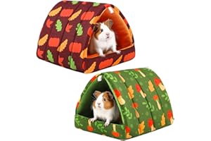 UPINS Waschbares Meerschweinchenbett und Versteck, Kleintierhaus und Käfigzubehör für Zwergkaninchen, Chinchillas, Hamster, Igel, Frettchen, Bartagamen und Ratten, 2 Stück