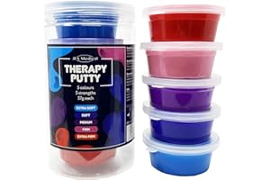 JFA Medical Therapy Exercise Putty 5 Strengths Alternative Colours - Extra Soft, Soft, Medium, Firm, Extra Firm 57g Tubs