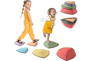 ROBUD Lot de 6 pierres d'équilibre, antidérapantes, favorisant la coordination physique, pour l'intérieur, l'extérieur et les crèches