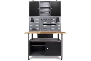 Ondis24 - Etabli Servante d'Atelier (Garage, Hangar) et Panneaux à Trous et Crochets à Outils