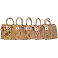 SAINIK'S - ACCESS TO QUALITY Unisex Dry Fruit Mall Multipurpose Reusable Jute Shopping Tote Bags Eco-Friendly Multi Color and Design Shopping Grocery Gift Bag (pack of 5) SD-05